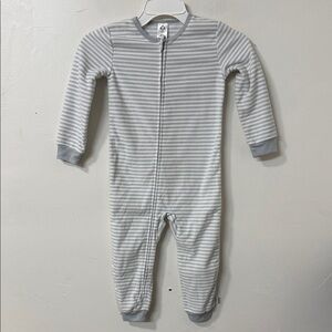Gerber Gray and White Striped Footie